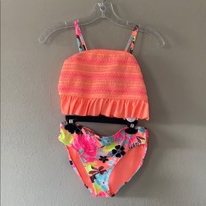 2 piece neon bathing suit